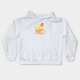 Peach Faced Lutino Lovebird Kids Hoodie